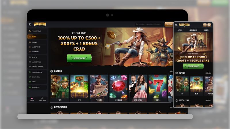 Wildsino Casino screenshot showing the NZ lobby